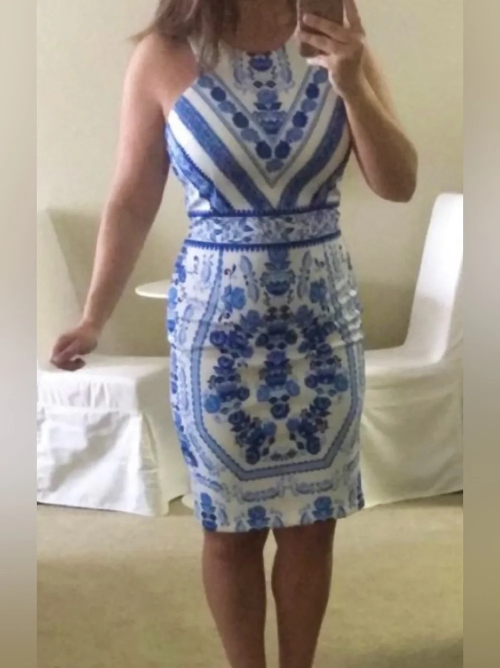 NWT Gianni Bini Blue White Dress - Picture 3 of 3